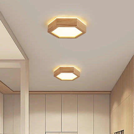 Plafonnier LED en bois pour décoration intérieure moderne — LZ4X9T2
