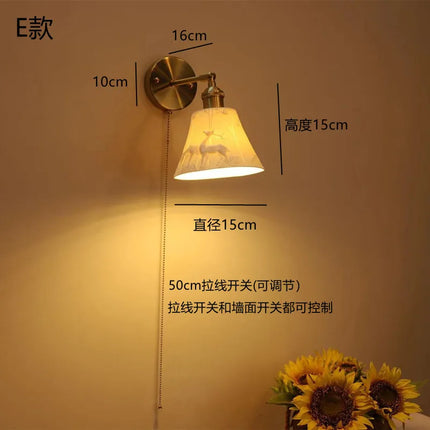 Applique murale LED style antique avec interrupteur à tirette — LZ4Q7M2
