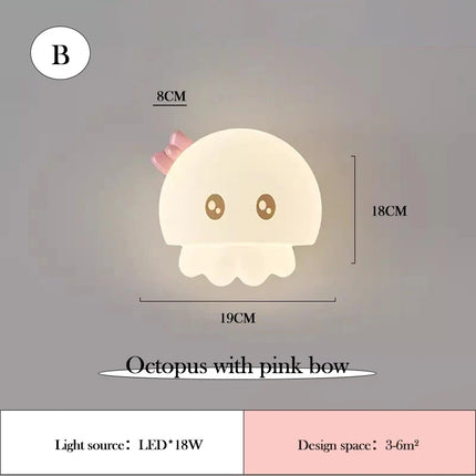 Lampe de chevet poulpe mignon pour chambre enfant, décoration créative — LZ4P9XQ