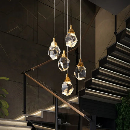 Lustre en cristal diamanté de luxe pour grand salon et escalier — LZ4X9P