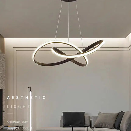 Suspension LED torsadée à intensité variable style nordique — LZ4X9P2