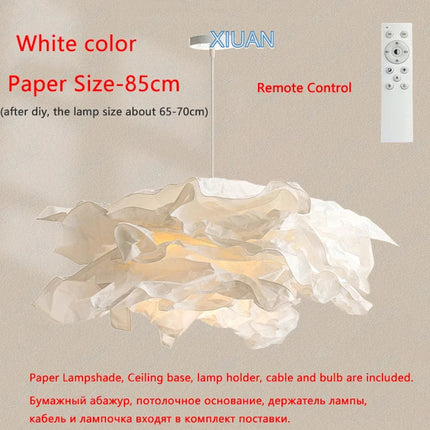 Lustre LED minimaliste en papier pour éclairage intérieur DIY — LZ4X9P2