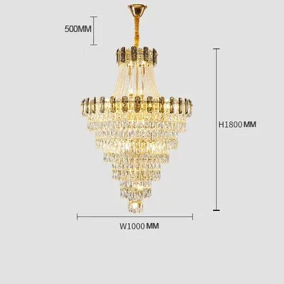 Lustre en cristal au design contemporain pour intérieur élégant — LZ4XJ9