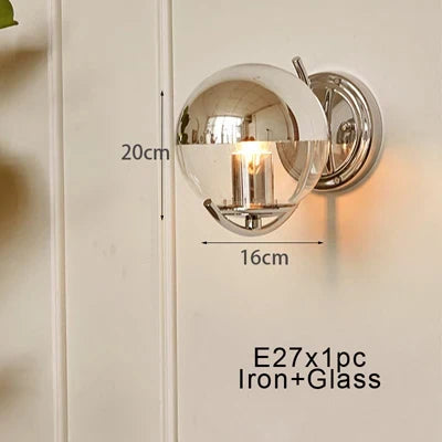 Applique murale boule d’espace argentée simple et élégante pour chambre — LZ4QJ7