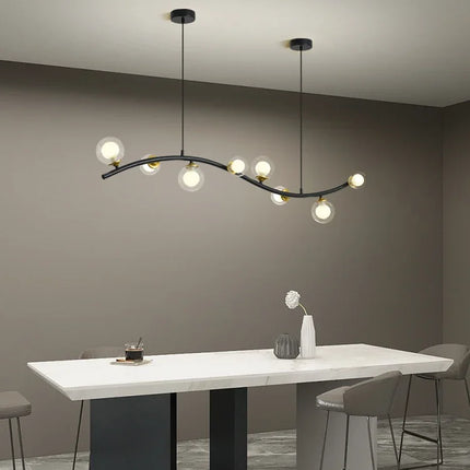 Lustre suspension en verre noir style nordique pour bar et restaurant — LZ4X9J