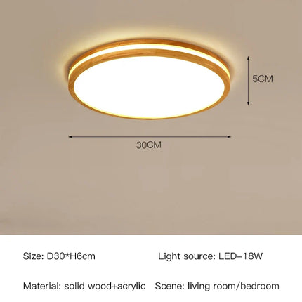 Lustre en bois moderne avec LED et télécommande — LZ4X9P2Q