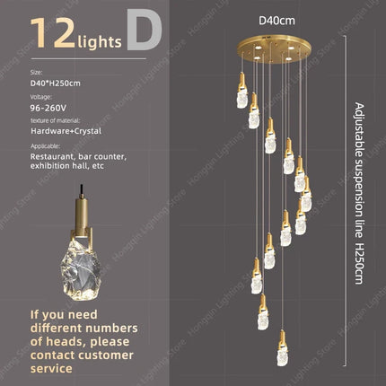 Lustre moderne en cristal pour éclairage raffiné — LZ4X9P2
