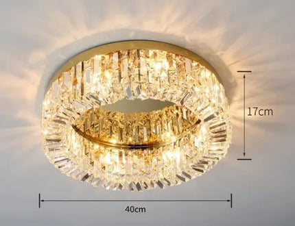 Lustre LED moderne en cristal doré et argenté pour intérieur — LZ4X9M