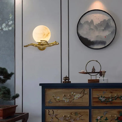 Applique murale de luxe en cuivre, marbre et laiton — LZ4M9Q2
