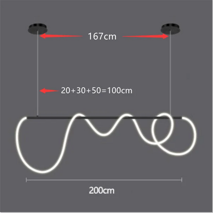 Lustre LED moderne à tuyau long minimaliste pour bar — LZ4P9XJ