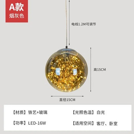 Lustre suspension en verre étoilé pour décoration moderne — LZ4X9P2