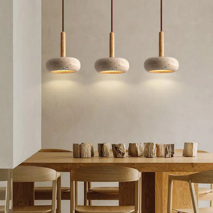 Lustre suspension en pierre naturelle nordique avec fil réglable — LZ4X9QJ