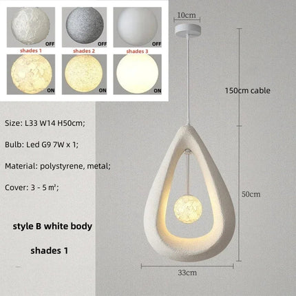Nordique salle à manger suspension Led lumières Wabi Sabi Led suspension lampe chambre minimalisme suspension lampe décor à la maison éclairage intérieur lampe