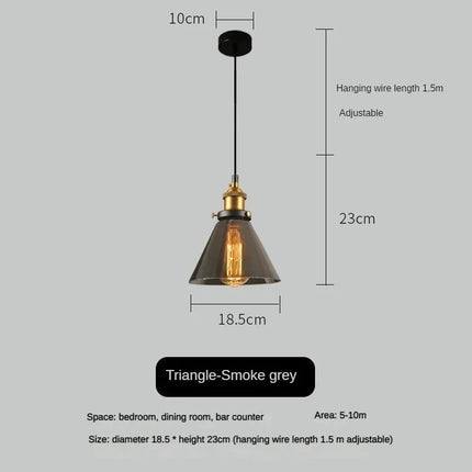 Suspension vintage en verre fumé pour loft et restaurant — LZ4X9P