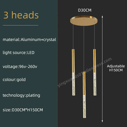 Lustre en cristal au design moderne pour éclairage intérieur minimaliste — LZ4X9Q2