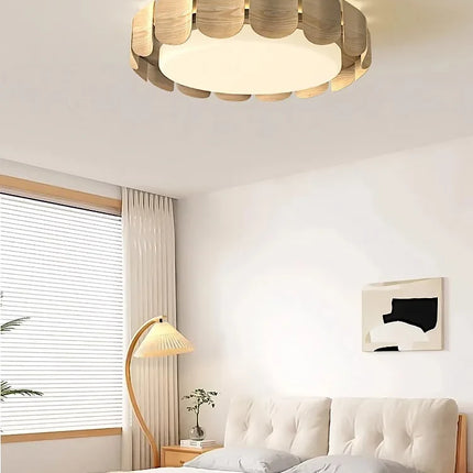 Plafonnier en bois design moderne style wabi-sabi pour intérieur — LZ4X9T
