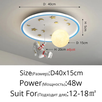 Plafonnier LED créatif planète astronaute pour chambre d’enfants — LZ7XQ2