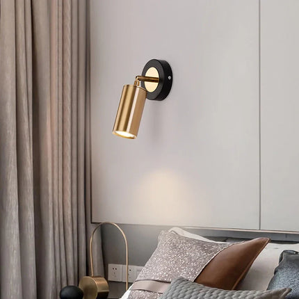 Applique murale noire et or rotative pour lecture et salon — LZ4X9T