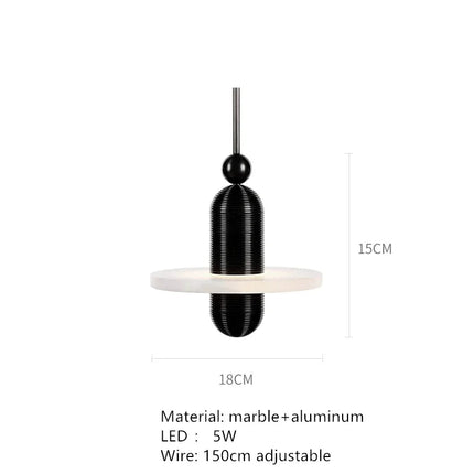 Lustre en marbre naturel style nordique pour intérieur élégant — LZ7D3X