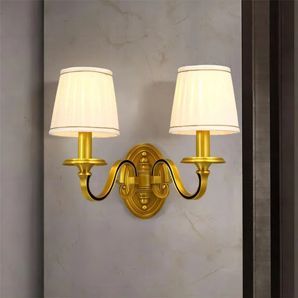 applique murale led en cuivre avec housse en tissu de qualité