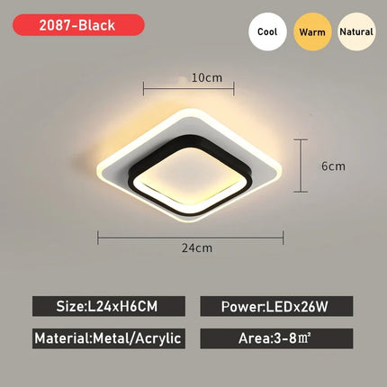 Plafonnier LED moderne en acrylique pour allée et balcon — LZ4X9Q2J