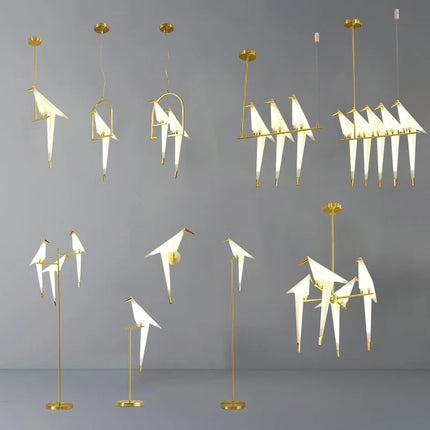 Suspension LED design nordique en acrylique forme oiseau — LZ4X9P