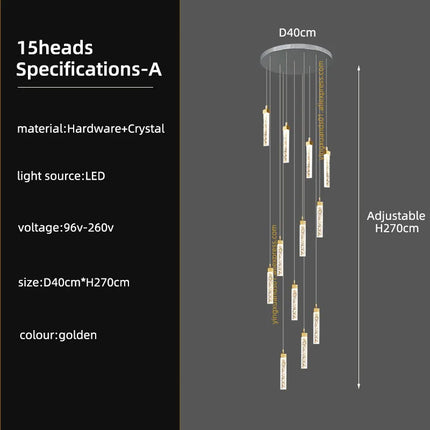 Lustre LED en cristal au design moderne pour intérieur élégant — LZ4Q7X9F