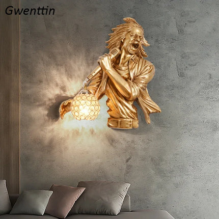 Applique murale décorative en résine pour musiciens et chanteurs — LZ4X9T