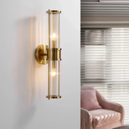 Applique murale LED moderne en cristal doré luxe — LZ3F9XQ