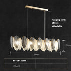 85 cm de long / Cadre argenté / Lumière blanche