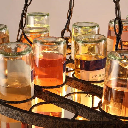 Lustre suspension vintage en verre bouteille pour bar et café E27 LED — LZ4X7M