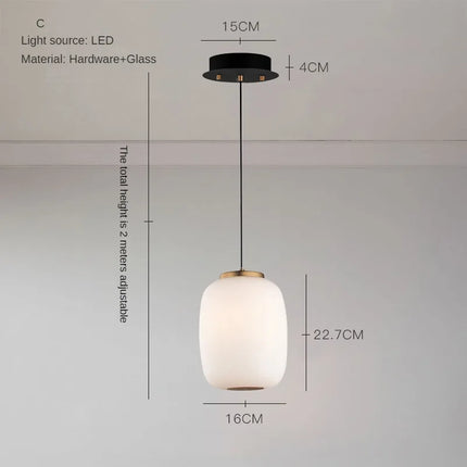 Lustre LED en verre au design minimaliste artistique pour intérieur créatif — LZ4X9T