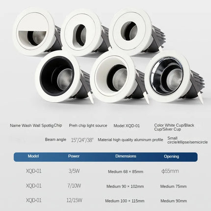 Plafonnier LED encastré avec spot à angle réglable design moderne — LZ4X9T