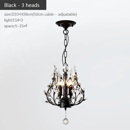 Suspension bougie LED style nordique en cristal pour salon et hôtel — LZ4T9X