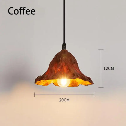 Suspension vintage en résine forme feuille de lotus pour éclairage intérieur rétro — LZ4X9P