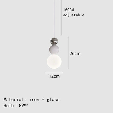 Suspension nordique en verre blanc à fil réglable — LZ4X9P