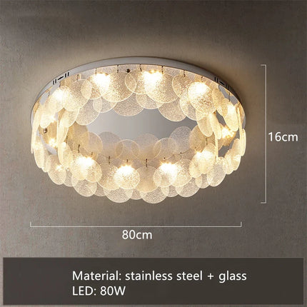 Plafonnier LED en acier inoxydable et verre pour intérieur moderne — LZ4X9Q