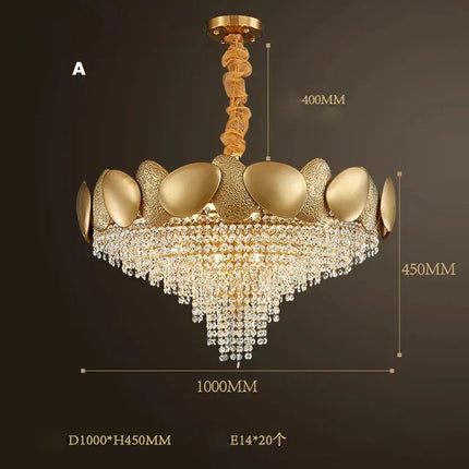 Lustre moderne en cristal avec pampilles et éclairage LED — LZ4X9T