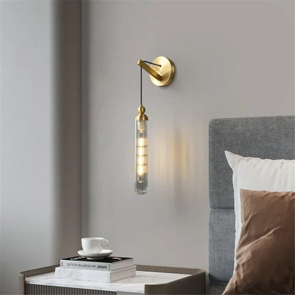 Applique murale LED en cuivre et verre au design moderne — LZ4P9XJ