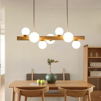 Suspension lustre en bois au design moderne minimaliste — LZ4XJ9