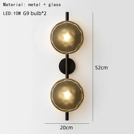 Applique murale nordique en verre transparent avec lampe métal — LZ4N7Q2
