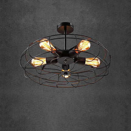 Plafonnier ventilateur suspension style loft rétro — LZ4X9P2