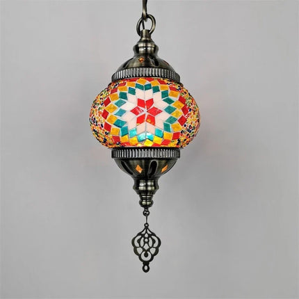 Suspension en verre teinté style méditerranéen au design bohème romantique — LZ4X9P