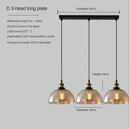 Suspension vintage en verre fumé pour loft et restaurant — LZ4X9P