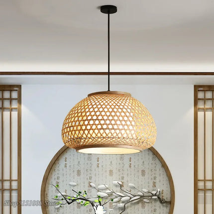 Suspension décorative en bambou tricoté à la main — LZ4X9T