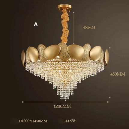 Lustre moderne en cristal avec pampilles et éclairage LED — LZ4X9T