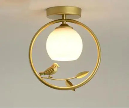 Plafonnier nordique en fer avec décoration oiseau — LZ4X9Q2