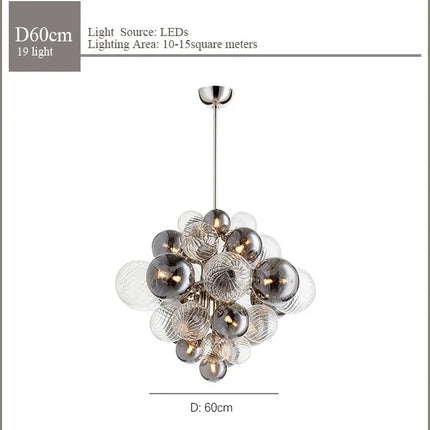 Lustre suspension globe en verre avec éclairage LED intégré — LZ4M9X2