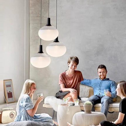 Plafonnier LED en verre blanc mat au design minimaliste moderne — LZ4X9T
