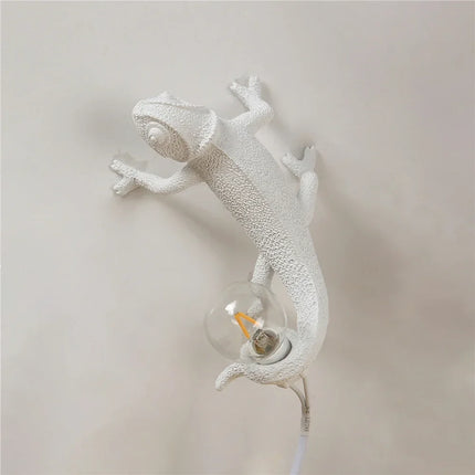 Applique murale lézard en résine avec luminaire de nuit — LZ4X9P2